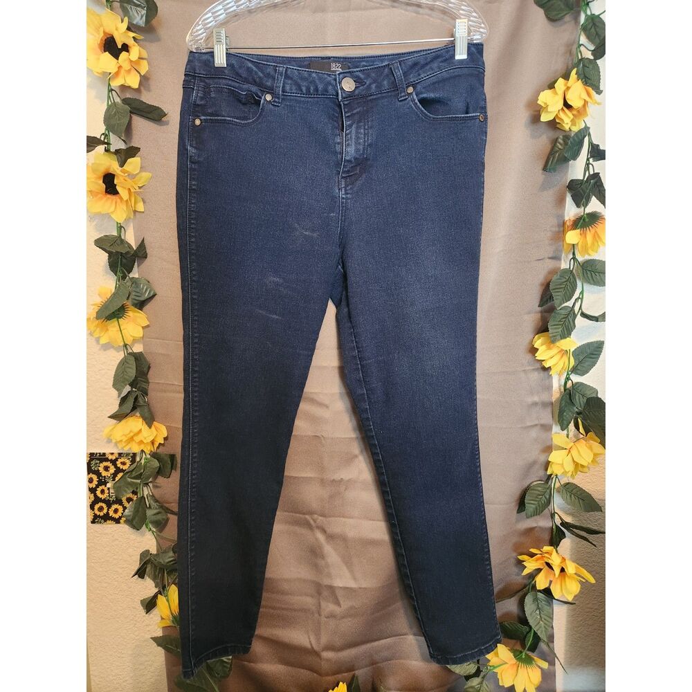 1822 Denim Skinny Jeans Women's Size 14 Dark Wash Mid Rise Stretch Denim